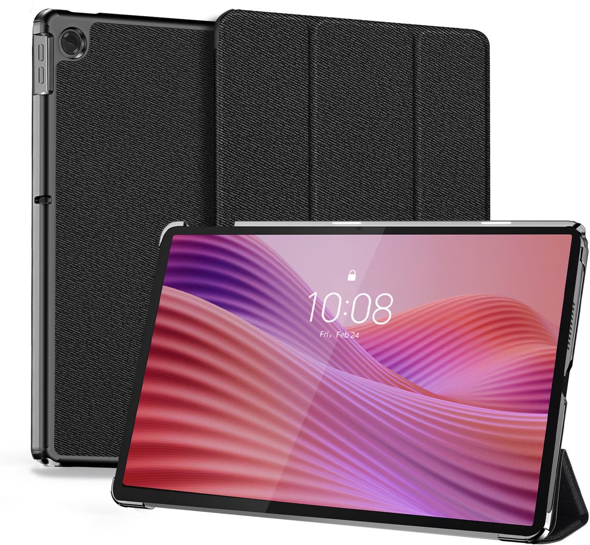 Dux Ducis - Tablet hoes geschikt voor Lenovo Tab 10.1 (2025) - 10.1 Inch - Domo Book Case - Auto Wake/Sleep functie - Zwart