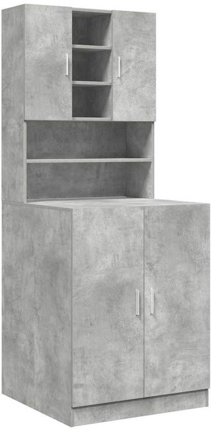 Meuble pour machine à laver Gris béton 64x24x190 cm - meuble pour