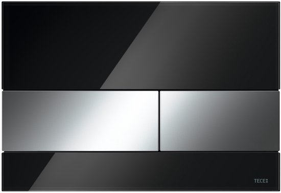 TECE TECEsquare bedieningspaneel glas zwart, toetsen glanzend chroom | bol
