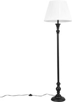 QAZQA classico - Klassieke Vloerlamp | Staande Lamp met kap - 1 lichts - H 161 cm - Wit - Woonkamer | Slaapkamer | Keuken