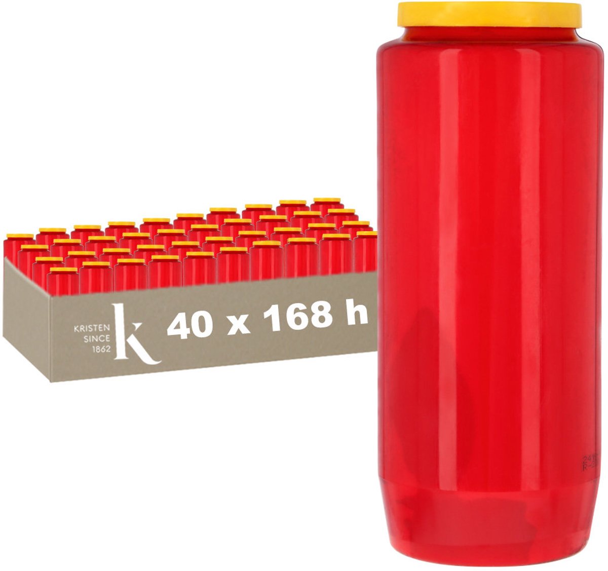 Kristen Kaars 7 Dagen Rood – Kaarsen – 40 Stuks – Herdenkingslicht – Grafkaars – Brandduur 168 Uur – Voor Binnen en Buiten