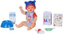BABY born Jonas pop met muts en rompertje, met accessoires zoals een luier, speen en flesje.