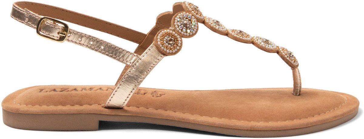 Lazamani - Luz Dames Sandalen Leer Gold - Maat 40