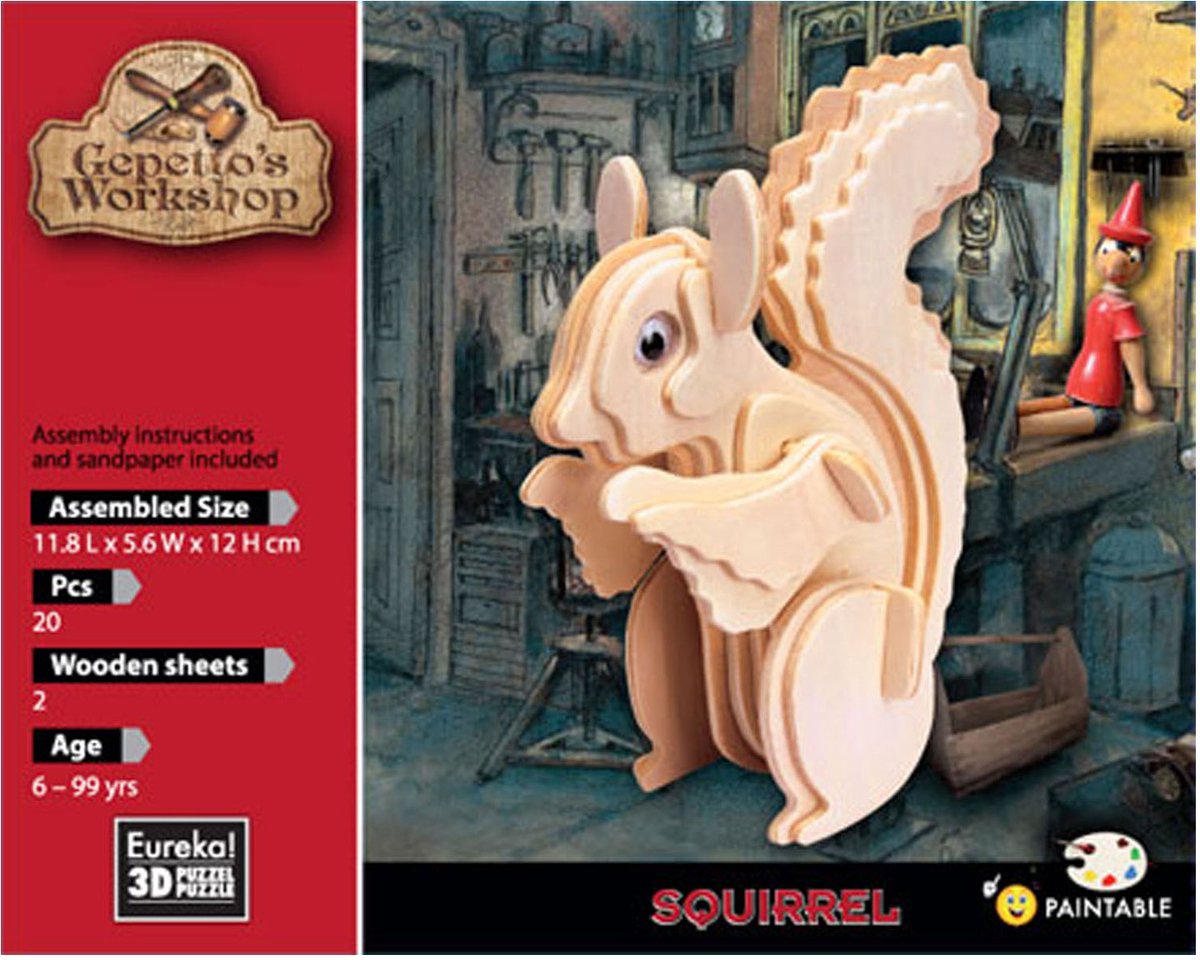 Gepettos Eekhoorn 3D puzzel