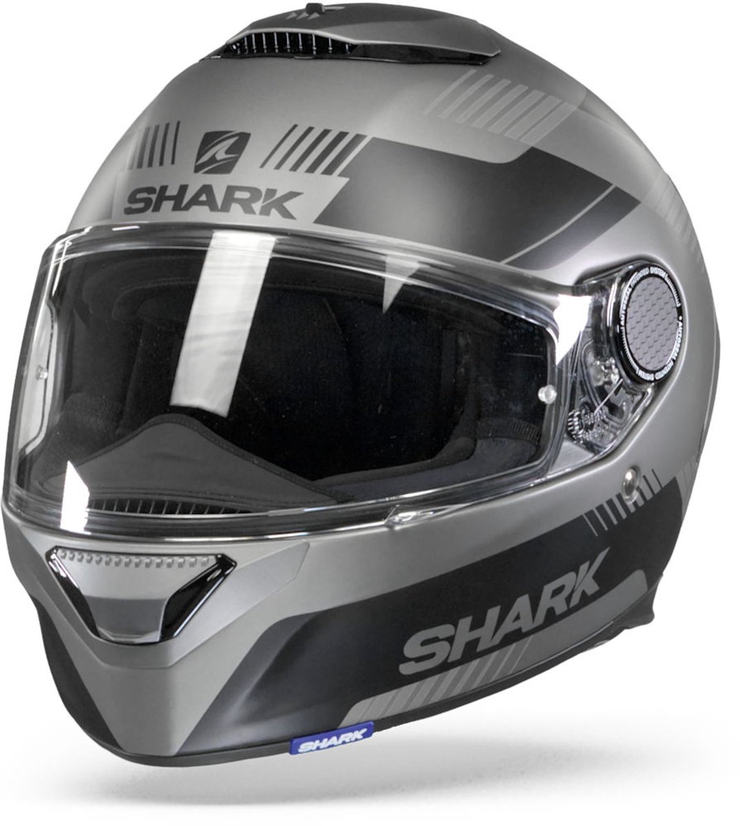 Shark Spartan 1.2 Strad Mat Antraciet Zwart Zilver Integraalhelm - Helm