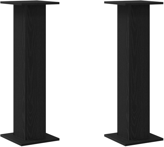 VidaXL Plantenstandaard 33x33x100 cm bewerkt hout zwart
