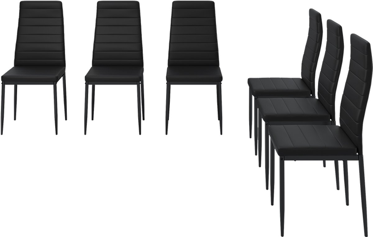 Vicco Grand Eetkamerstoel – 42.5 x 48 cm Set van 6 Zwart
