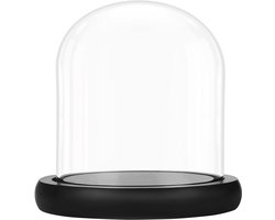 Belle Vous 10 cm Glazen Stolp Pot met Zwart Houten Basis – Doorzichtig Decoratieve Tafeltop Display Bak met Tray voor Fee Lichten, Kopstukken en Antieke Items Belle Vous 10 cm Glazen Stolp Pot met Zwart Houten Basis – Doorzichtig Decoratieve Tafeltop Display Bak met Tray voor Fee Lichten, Kopstukken en Antieke Items