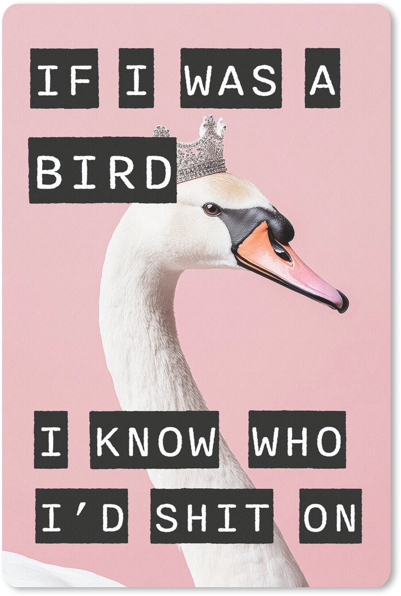 Muismat 18x27 cm - Mousepad Zwaan - Vogel - Decoratie - Roze - Muismatten