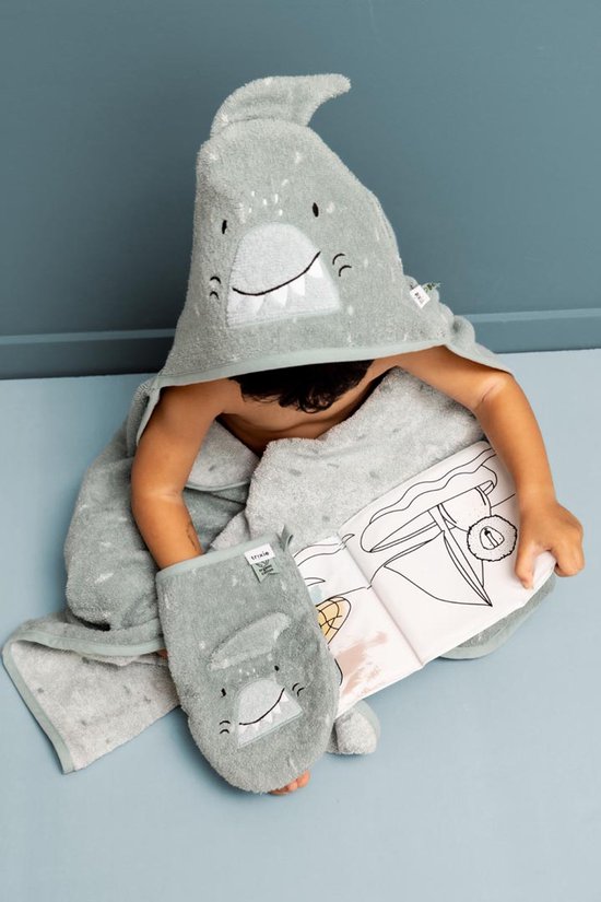 Washandje 2-pack| Mr. Shark - Mr. Dino van Trixie — afbeelding 4