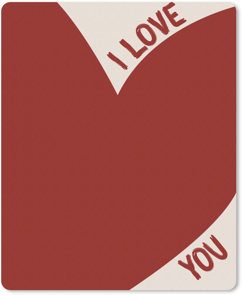 Muismat 19x23 cm - Mousepad Loveyou - Rood - Hart - Muismatten