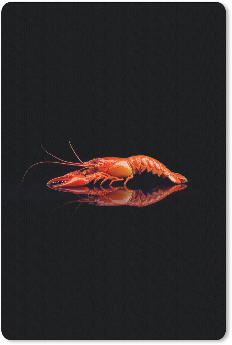 Muismat 18x27 cm - Mousepad Kreeft - Oranje - Zwart - Opvallend - Muismatten