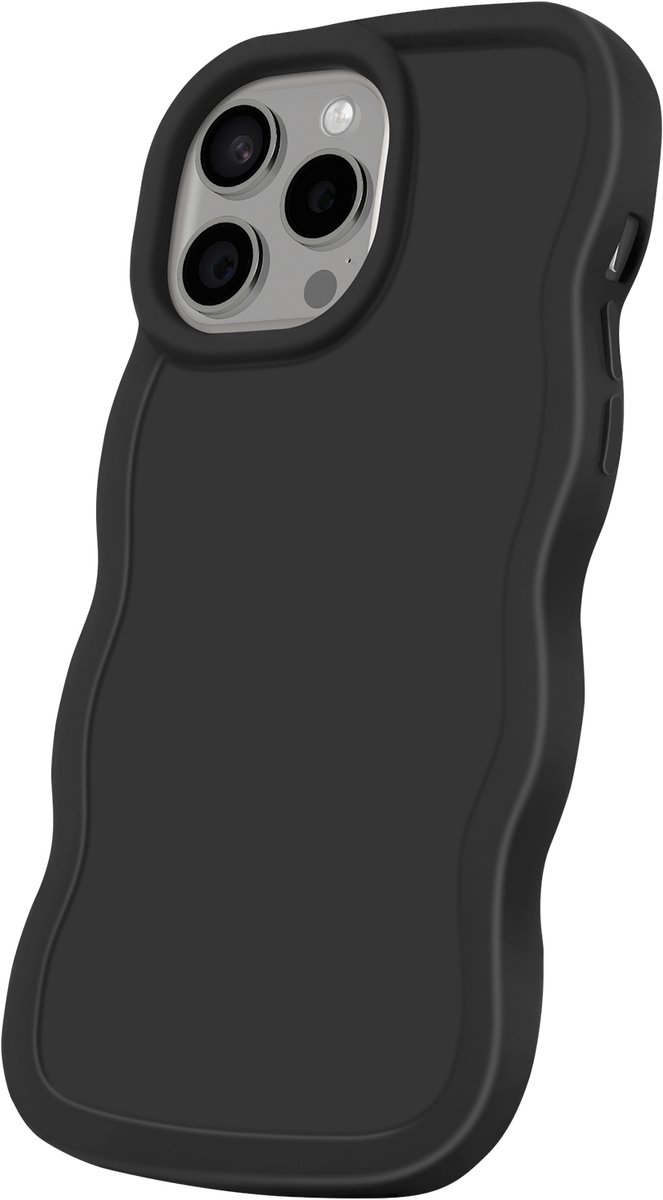 Avizar Hoesje Candy Geschikt voor Apple iPhone 15 Pro Antichoc, Zwart