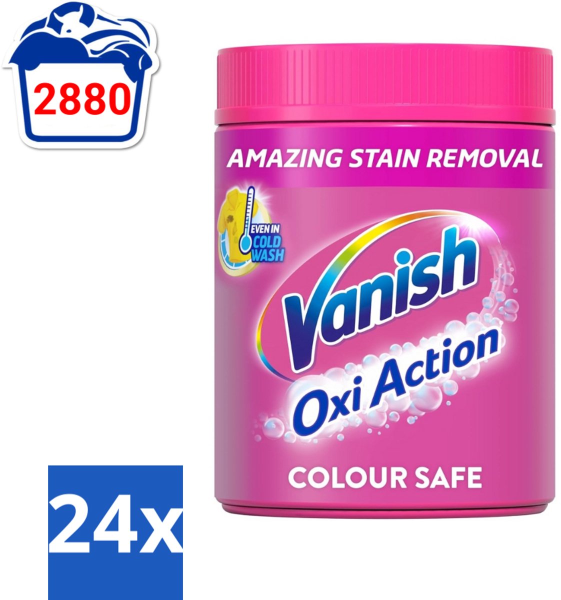 24 x Vanish Oxi Action Pink - Vlekkenverwijderaar - Wasbooster - Zonder Bleek - 1.12 Kg - Vlekkenverwijderaar - Wasbooster - Witwas - Wasmiddel - Vlekken Verwijderen