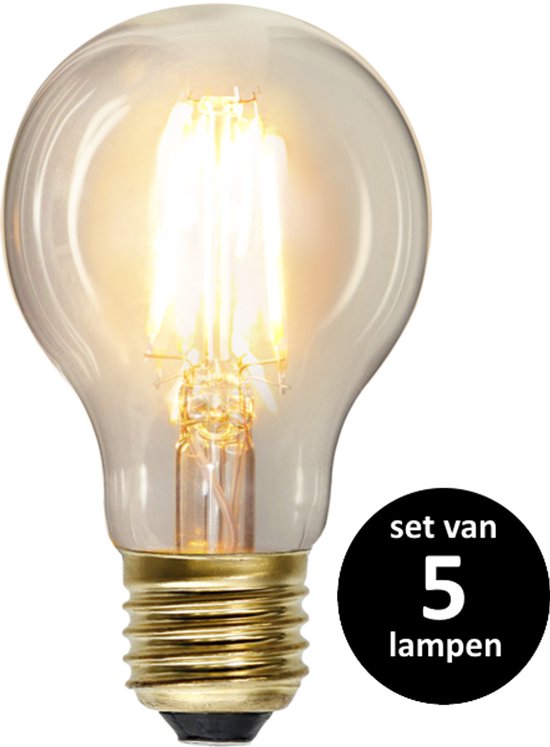 Ampoule LED Star Trading Poire (taille standard) - E27 - Non dimmable - Wit super chaud < 2200 K - 1,6 Watt - remplace une ampoule halogène 15 W - lot de 5
