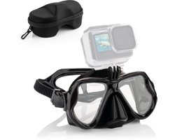 MOJOGEAR duikbril met GoPro mount en case - Film onderwater met je GoPro - Met opbergcase - Zwart