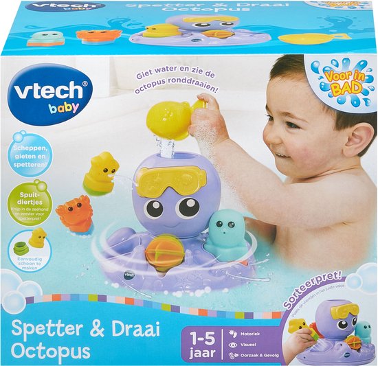 VTech Baby Spetter & Draai Octopus - Interactief Speelgoed - Badspeelgoed - Speelgoed 1 tot 5 jaar van Vtech — afbeelding 5