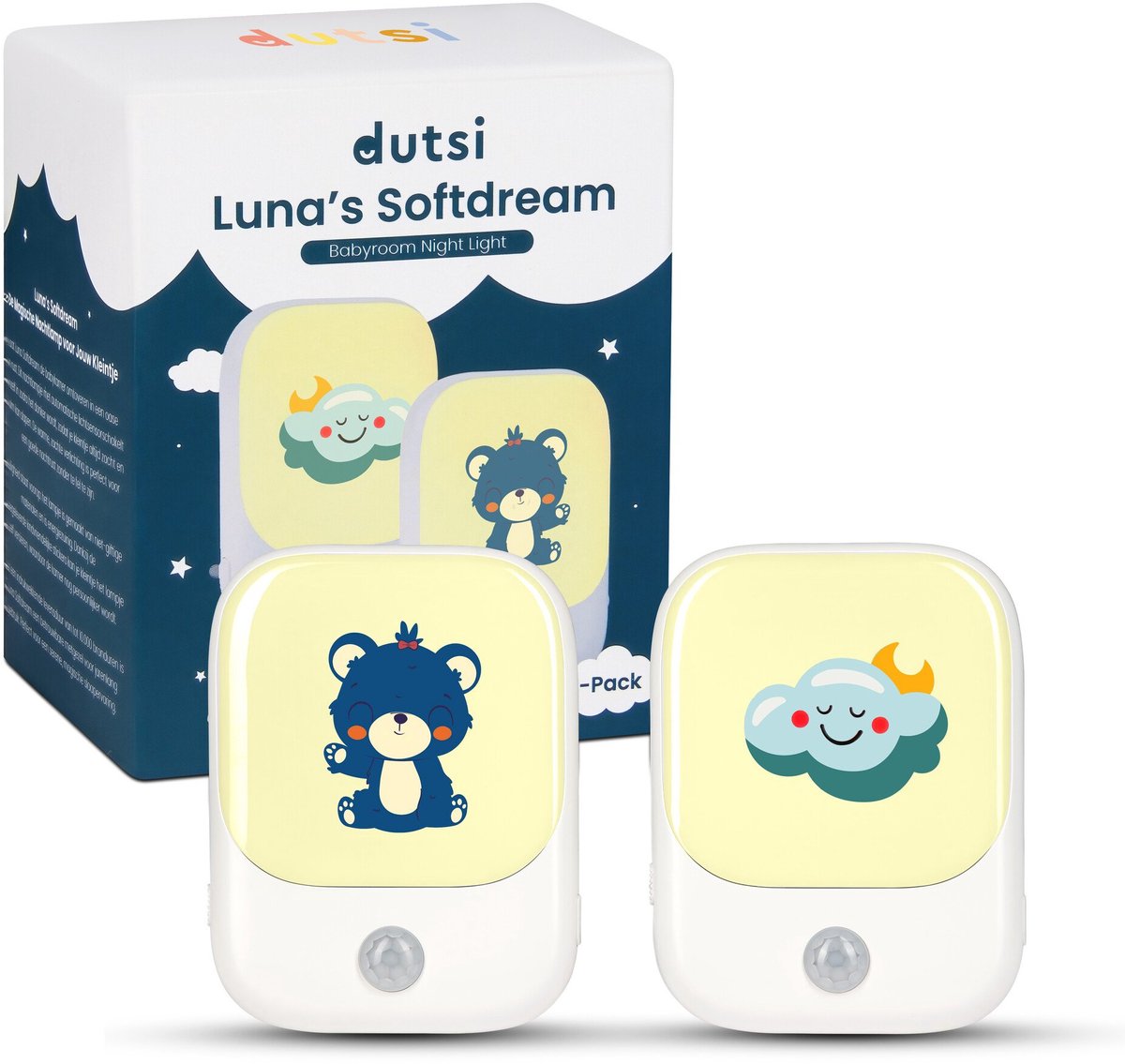 Dutsi - Premium Nachtlampjes - Bewegingssensor – Voor kinderen en baby's - Stopcontact – 2-Pack
