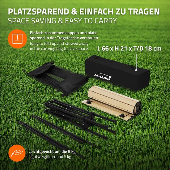 Kampeerset 3-delig met klaptafel beige en 2 kampeerstoelen zwart HAUKI — afbeelding 2