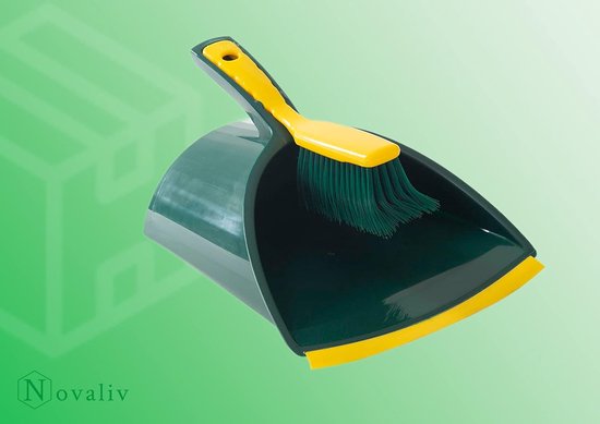 Klauwbezemset 30 cm kunststof met telescopische steel veegset gebogen borstels tuinbezem straatbezem veegbezem (bezem + stoffer en blik set klauw handborstel, 30 cm) van SIDCO — afbeelding 3