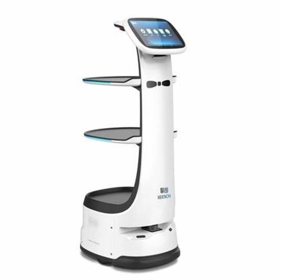 Keenon Dinerbot T8 – Autonome Servicerobot voor Restaurants & Hotels – 3 Lagen – 20 kg Capaciteit – SLAM Navigatie – Android OS – 10,1” Touchscreen – 15 Uur Batterijduur – 55 cm Doorgang
