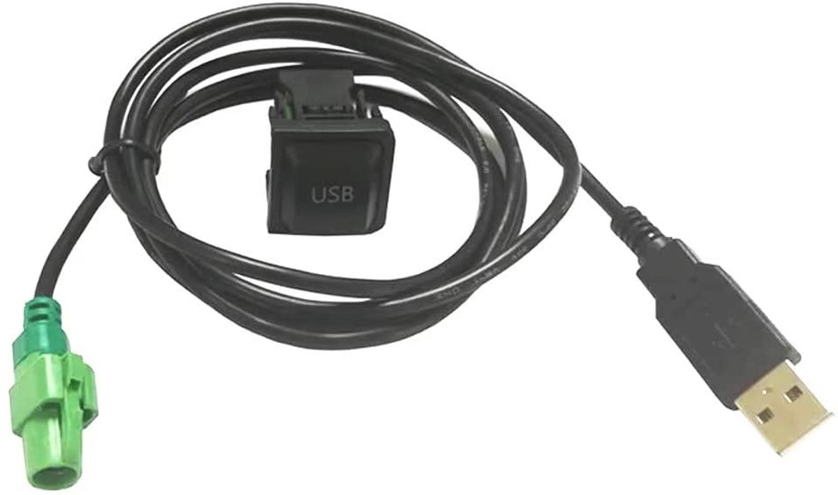 USB Schakelaar Knop - USB Kabel Adapter voor Volkswagen Golf, Jetta, Polo, Touran, Tiguan en Skoda
