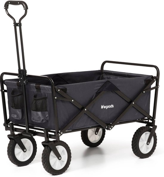 Opvouwbare bolderkar - zwart - 103X54X108 cm