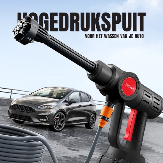 Hogedrukreiniger - tuinset schoonmaken - hogedrukspuit - accu hogedrukreiniger - terrasreiniger - auto wassen - draadloze hogedrukreiniger - 30 bar - incl. 21V 15000 mAh accu + acculader van Merkloos	 — afbeelding 4
