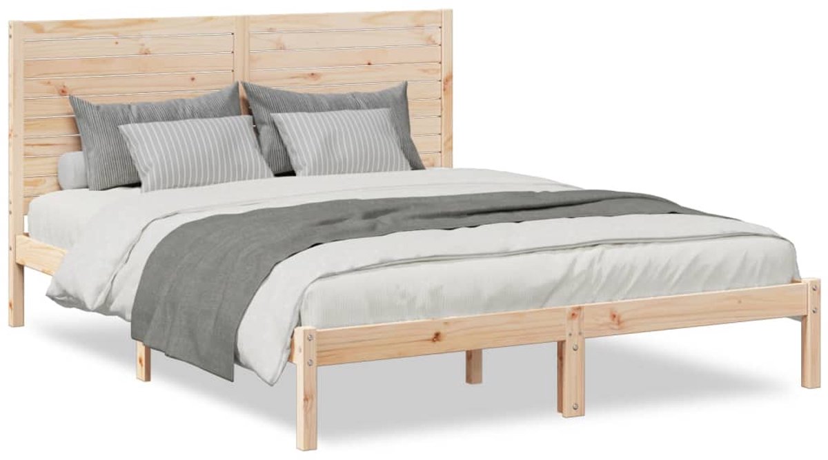 vidaXL Bedframe - extra - lang - zonder - matras - massief - hout - 140x220 - cm