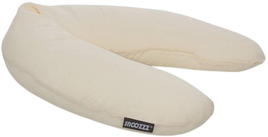 Snoozzz Voedingskussen Premium Kwaliteit - 185 cm – Microparel Vulling – Luxe Draagtas – Wasbare Hoes - Champagne