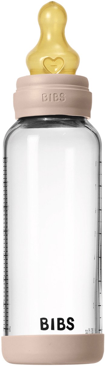 BIBS Fles - Medium Flow - 240 ml - Glas/Latex - Blush van Merkloos — afbeelding 3