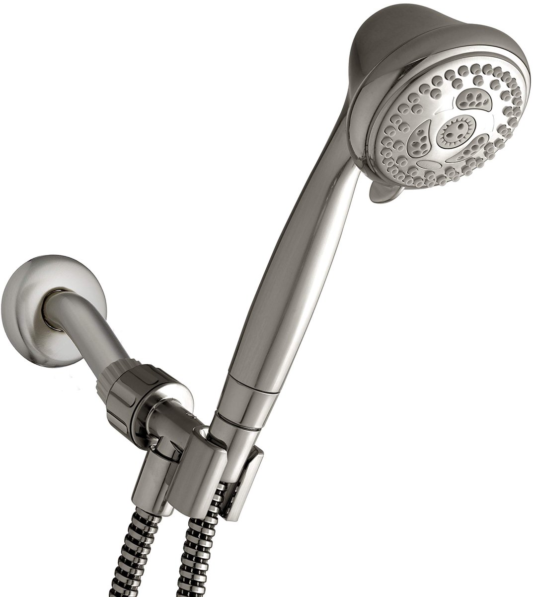 Waterpik NSC-659E handdouche met krachtige straal, 6 modi en slang, geborsteld nikkel, geen maat