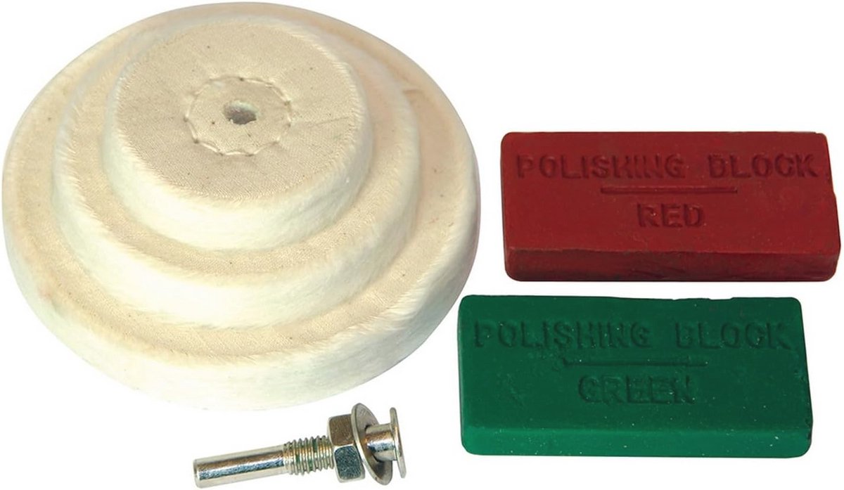 Polijstset 6-delig met Polijstwielen 50, 75, 100 mm - Complete Set voor Accuboormachines