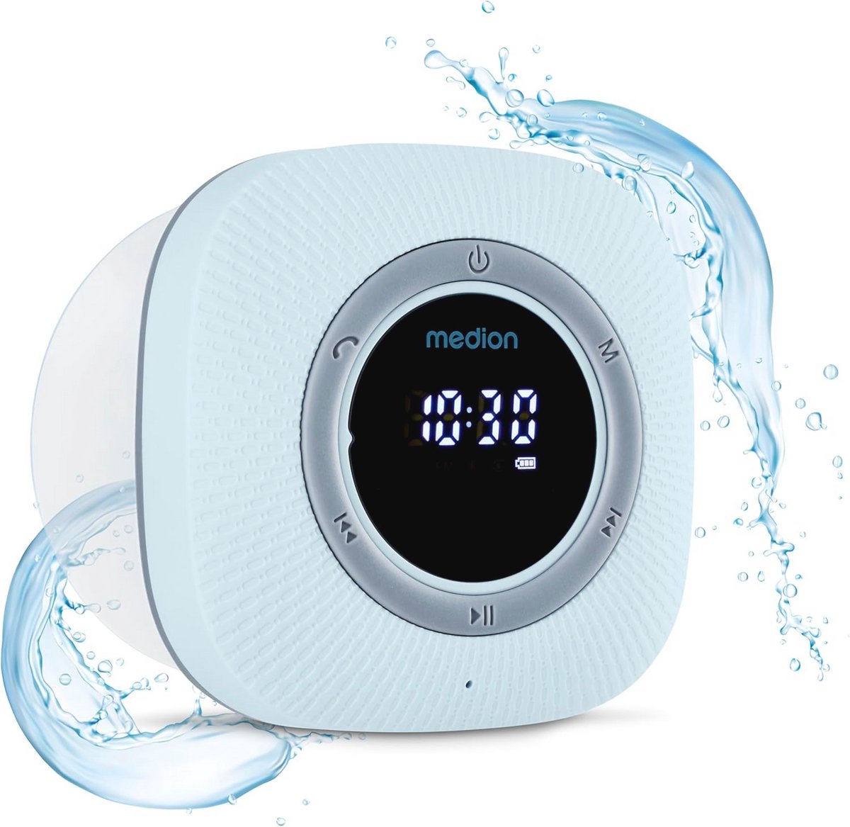 Draadloze Douche Radio met Bluetooth en Oplaadbare Accu - IPX6 Spatwaterdicht en LED Display