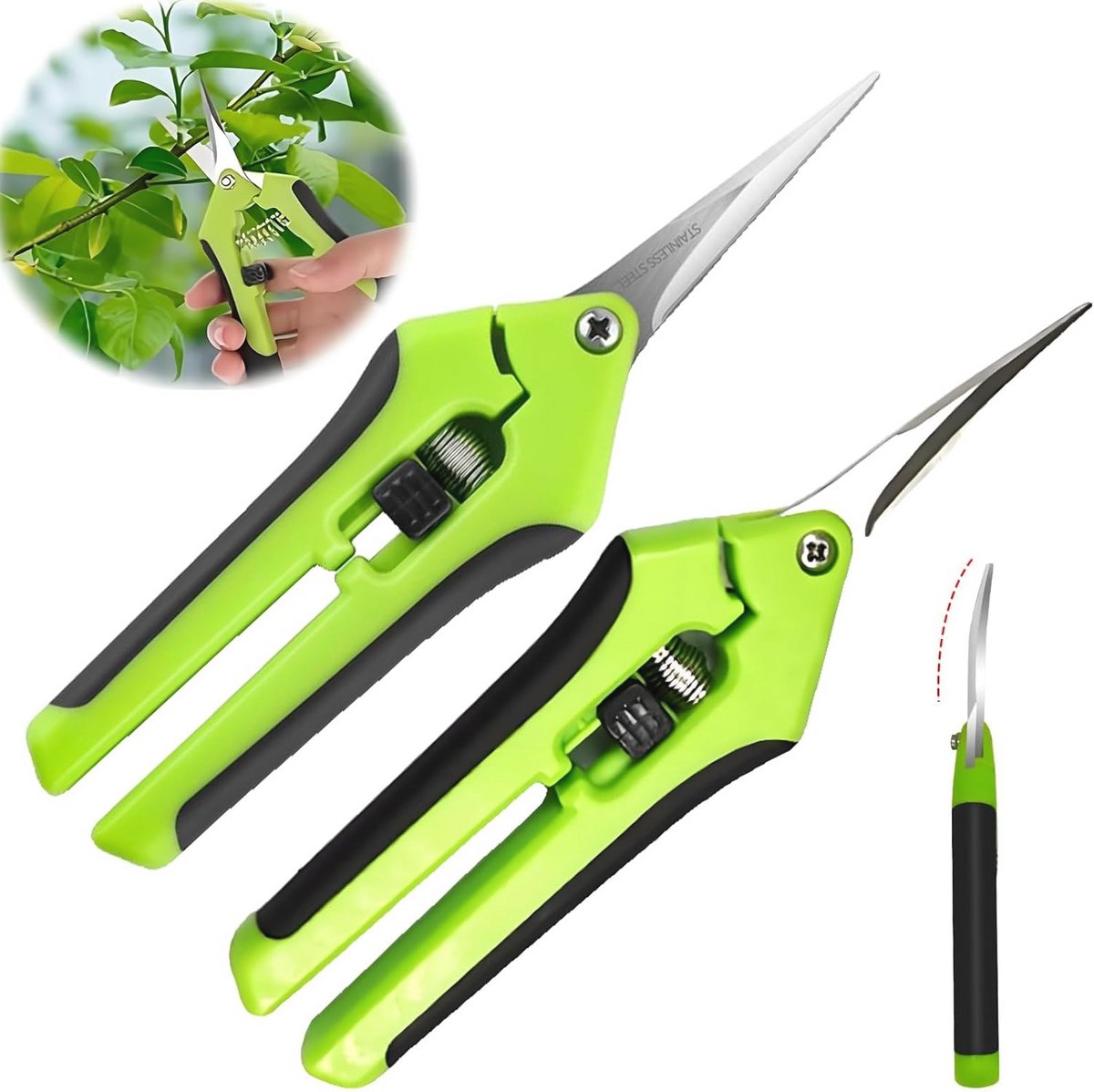 Snoeischaar Set van 2 - Kleine Trimscharen voor Tuinieren en Bloemenverzorging - Ergonomisch en Scherp