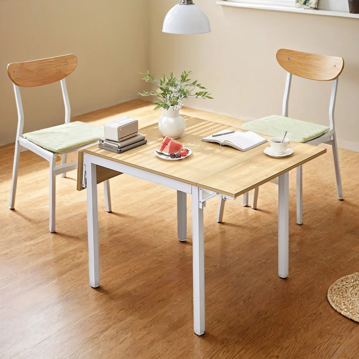 Songmics Eettafel Opklapbare Keukentafel 2-4 Personen – Kleine Ruimte Oplossing Eiken