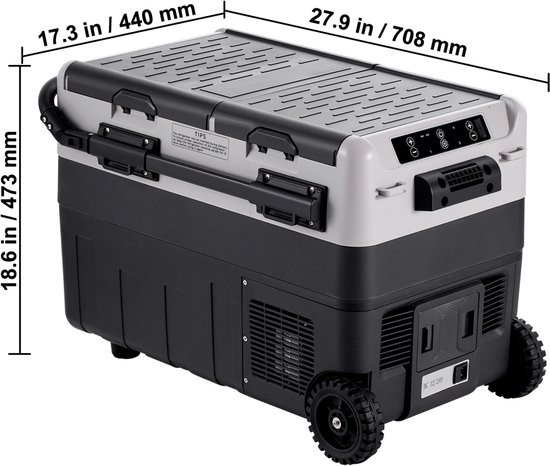 Auto Koelbox - Compressor Koelbox - Compressor Koelkast - Koelbox - 40L- Dual Zone - Mini Vriezer - -20°C tot 20°C - 12V/24V & 230V - Met Wielen & Handvat - Voor Auto - Camper - en Camping van Merkloos — afbeelding 5