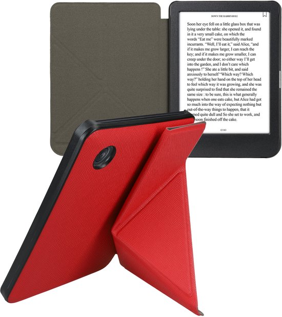 kwmobile e-reader hoesje geschikt voor Kobo Clara BW / Colour hoes - Ereader flip case met standaard - E reader cover van kunstleer - In donkerrood van Merkloos — afbeelding 4