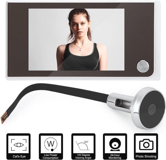 Digitale lcd-kijker 35-inch deurcamera en -monitor met 120 graden kijkgat - Visuele fotobewaking - Elektronische Cat Eye-camera - Deurtoegangsmonitor — afbeelding 5