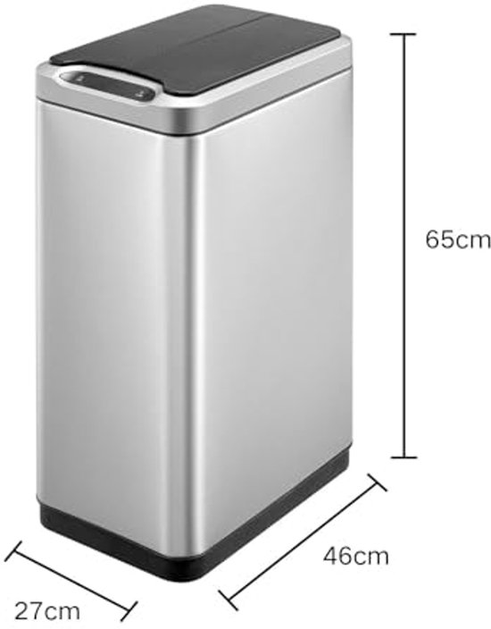 Poubelle à capteur EKO Phantom - 20 + 20 l - Inox mat - pour le tri des déchets