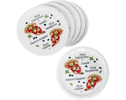 MamboCat Set van 6 VARIAZIONE pizzaborden 30,5cm pizza & letters decor