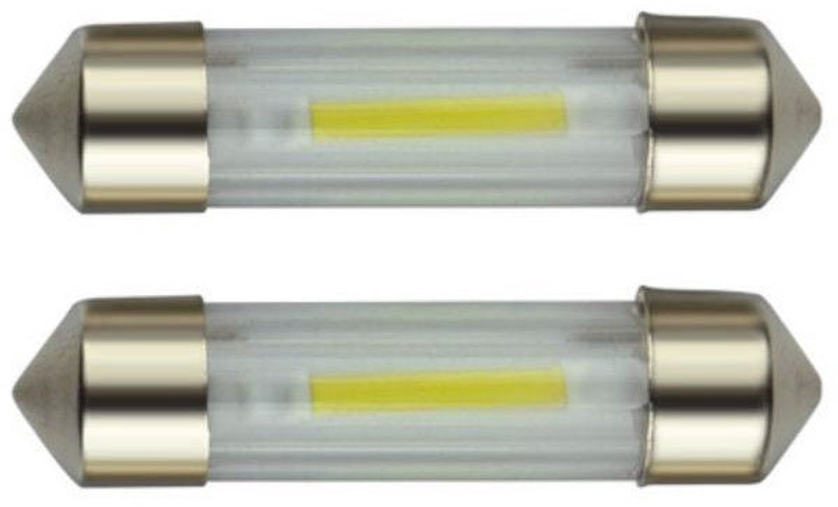 C5W Autolamp 36mm - 2 stuks - LED Festoon - Filament Daglichtwit 6500K - 12V DC - 2W