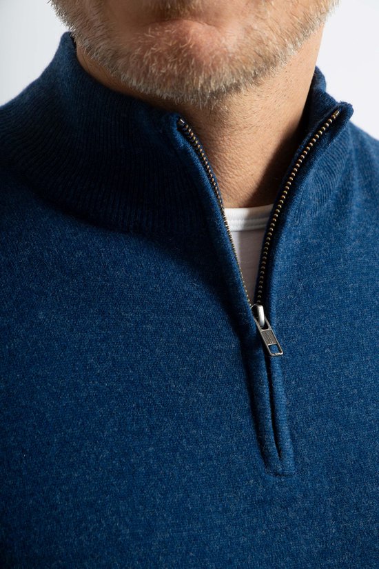 Pull demi Zip Steppin' Out en laine Blauw bleu Marine - Taille S - Homme - Pulls