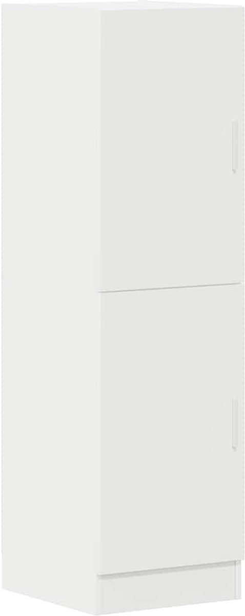 vidaXL Keukenkast - 38x41,5x131,5 - cm - bewerkt - hout - wit
