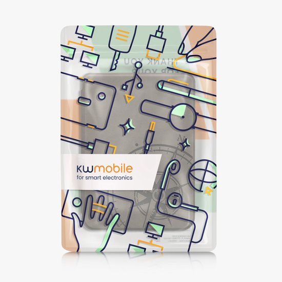 kwmobile e-reader hoesje geschikt voor Kobo Clara BW / Colour hoes - Ereader flip case met standaard - Kunstleren e reader cover - Vintage Kompas design in grijs van Merkloos — afbeelding 3