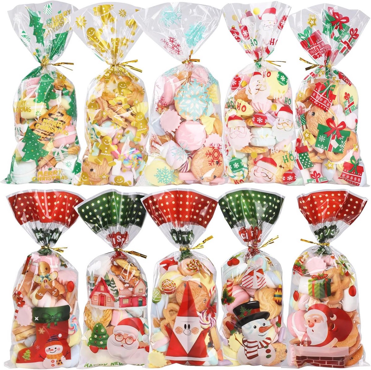 100 Kerst Candy Tassen - Gevarieerde Ontwerpen voor Snoep en Geschenken