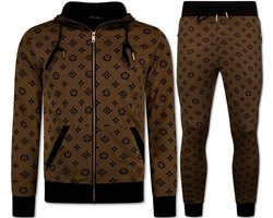 Twinset - Trainingspak Heren - Joggingpak Heren Volwassenen - Huispak Heren - 5036 - Bruin