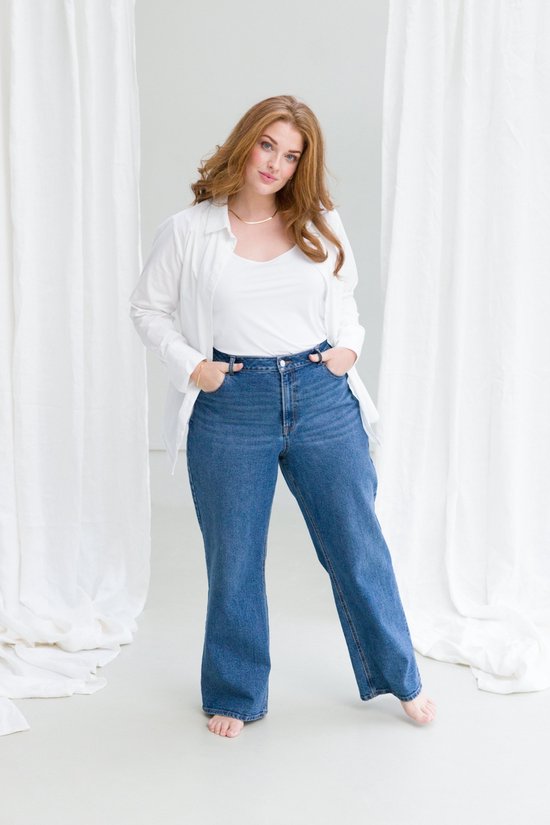 BASE LEVEL CURVY Amylia Bottoms - Mid Blue - maat W3(52) / L32