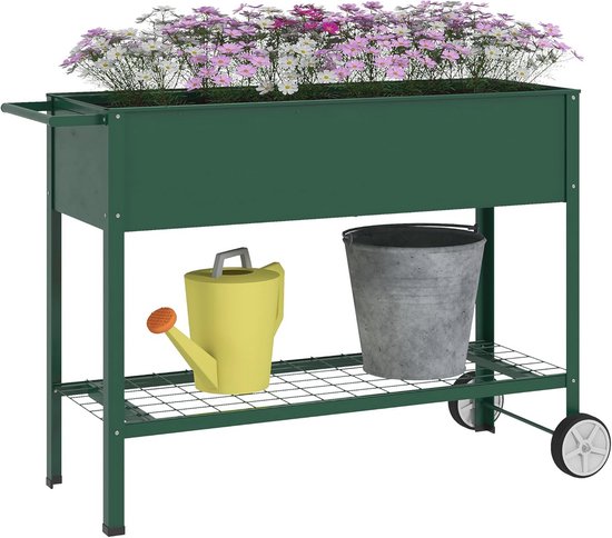 Outsunny verhoogde plantenbak, 3 compartimenten, eenvoudige montage, stevige constructie