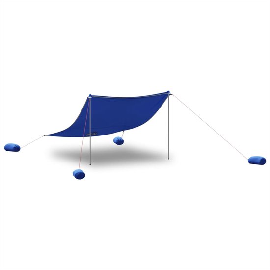 vidaXL - Strandluifel - met - zandankers - 304x300 - cm - blauw van Vidaxl — afbeelding 5